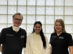 Preceptee Christina Tejeda with Preceptors Dr. Robert Weiss and Dr. Margaret Weiss
